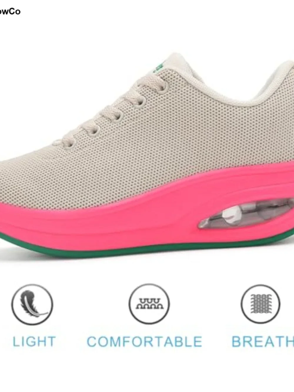 Women's Platform Sneakers Air Cushion Slip-On Walking Shoes Comfortable All Day